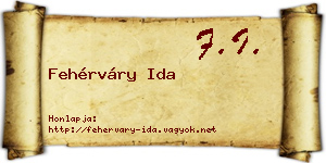 Fehérváry Ida névjegykártya