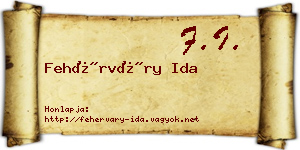 Fehérváry Ida névjegykártya