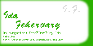 ida fehervary business card